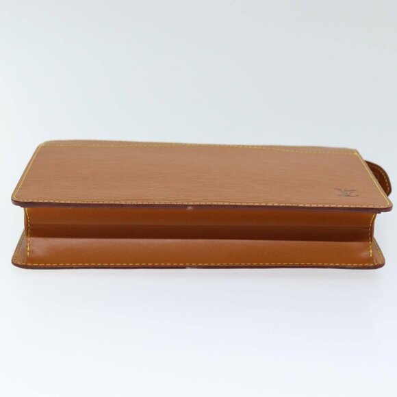 LOUIS VUITTON Epi Pochette Homme Clutch Bag Brown Zipang gold - Picture 5 of 16